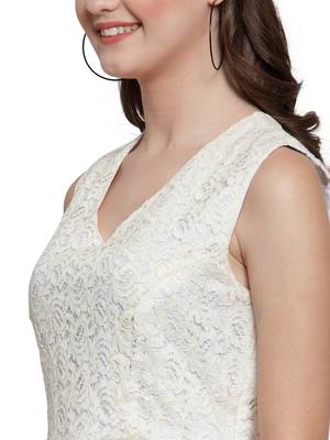 White printed georgette tops 5