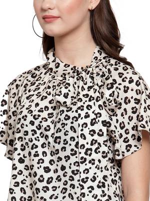 Beige printed Cotton tops 5