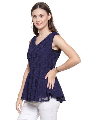 Blue printed georgette tops 2