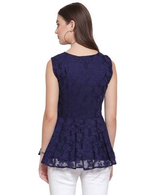 Blue printed georgette tops 3
