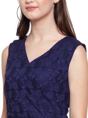 Blue printed georgette tops 5
