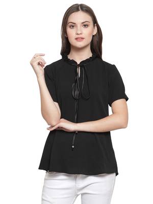 Black printed Crepe tops 1