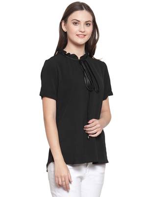 Black printed Crepe tops 2