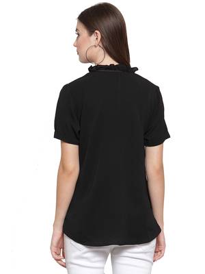 Black printed Crepe tops 3
