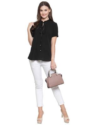 Black printed Crepe tops 4