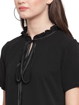 Black printed Crepe tops 5
