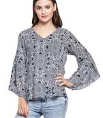 Blue printed Cotton tops