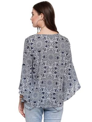 Blue printed Cotton tops 3