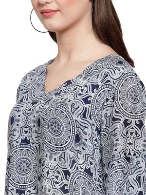 Blue printed Cotton tops 5