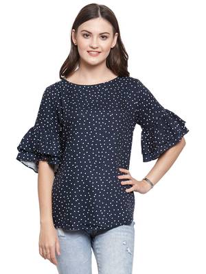 Blue printed Cotton tops 1