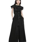 Black printed Polyester Jumpsuit