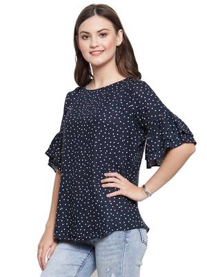 Blue printed Cotton tops 2