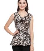 Black printed Crepe tops