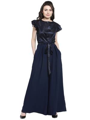 blue printed Polyester Jumpsuit 1