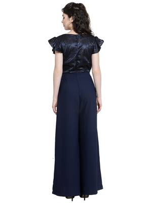 blue printed Polyester Jumpsuit 3