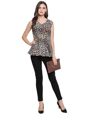 Black printed Crepe tops 4