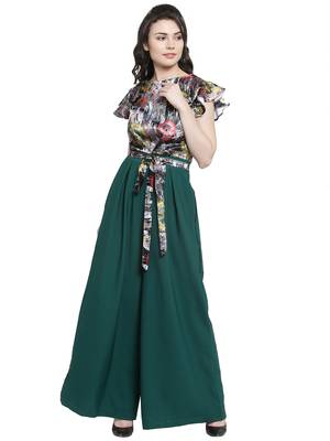 Green printed Polyester Jumpsuit 1