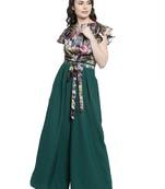 Green printed Polyester Jumpsuit