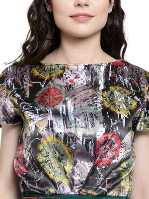 Green printed Polyester Jumpsuit 4