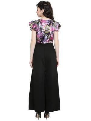 Black printed Polyester Jumpsuit 3