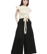 Black printed Polyester Jumpsuit