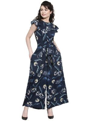 Blue printed Crepe Jumpsuit 1