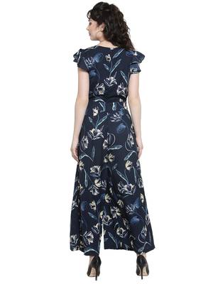 Blue printed Crepe Jumpsuit 3