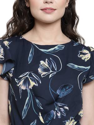 Blue printed Crepe Jumpsuit 4