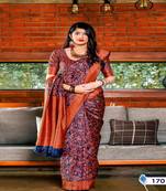 Multicolor woven banarasi silk saree with blouse