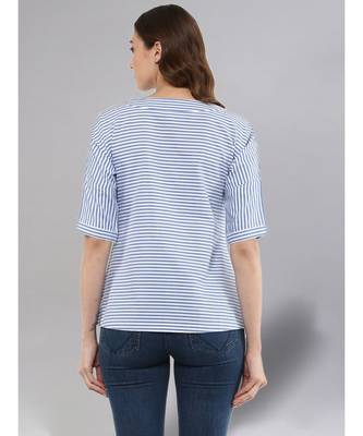 Blue- White Striped Top 4