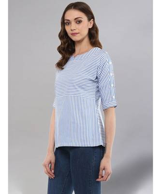 Blue- White Striped Top 5
