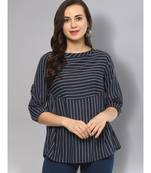 Navy Blue Striped Top