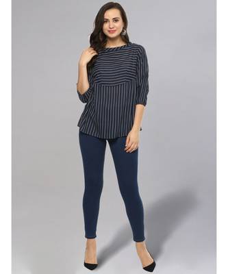 Navy Blue Striped Top 2