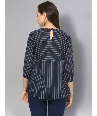 Navy Blue Striped Top 3
