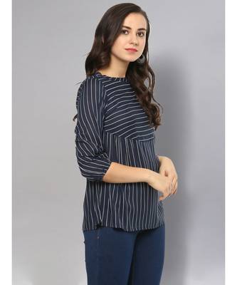 Navy Blue Striped Top 5