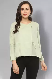Sage Green Angrakha Top