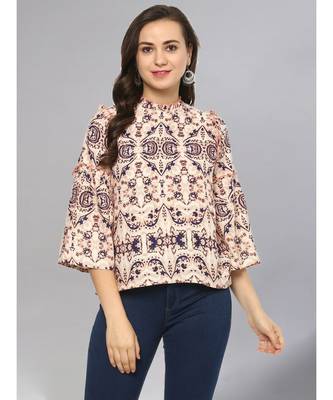 Multi Color Damask Print Top 1