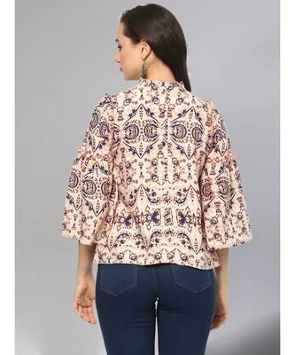 Multi Color Damask Print Top 3