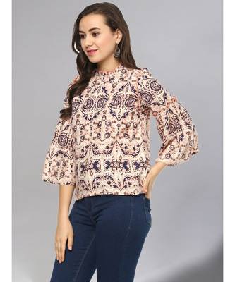 Multi Color Damask Print Top 4
