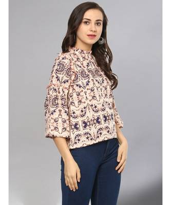 Multi Color Damask Print Top 5