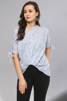 Sky Blue Printed Top