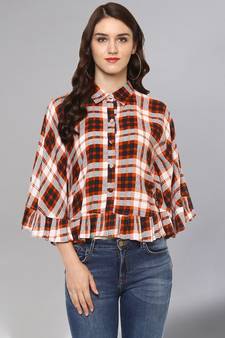 White & Orange Circular Top