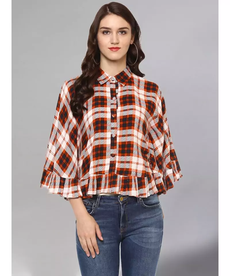 White & Orange Circular Top