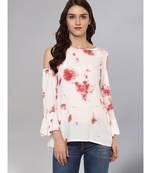 Off White Tie Dye Print Top