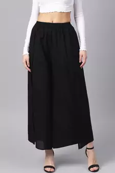 Black Pleated Palazzo