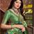Green woven banarasi silk saree with blouse