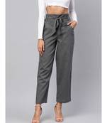 Grey Solid Trousers