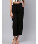 Black Solid Trousers