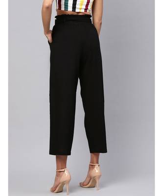 Black Solid Trousers 2