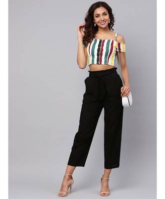 Black Solid Trousers 4